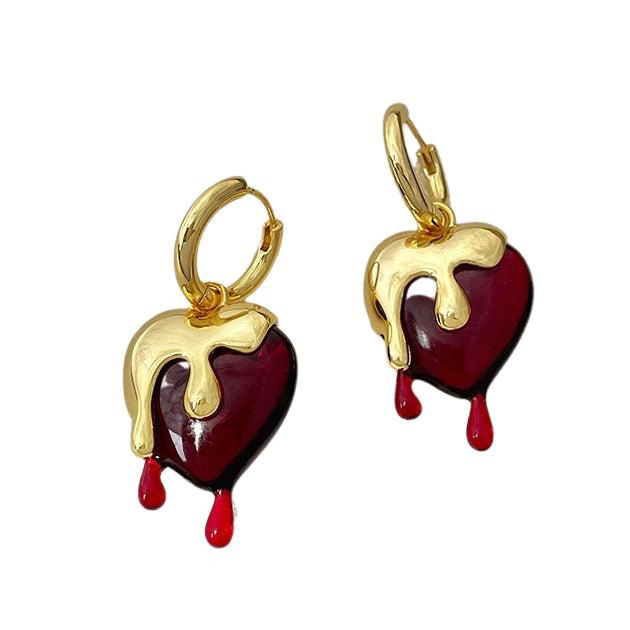 Poison Drop Heart Earrings boogzel clothing