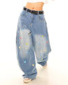 star embroidery baggy jeans boogzel clothing