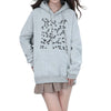 grey Stars Embroidery Hoodie, aesthetic oversized hoodie for women - boogzel clothing