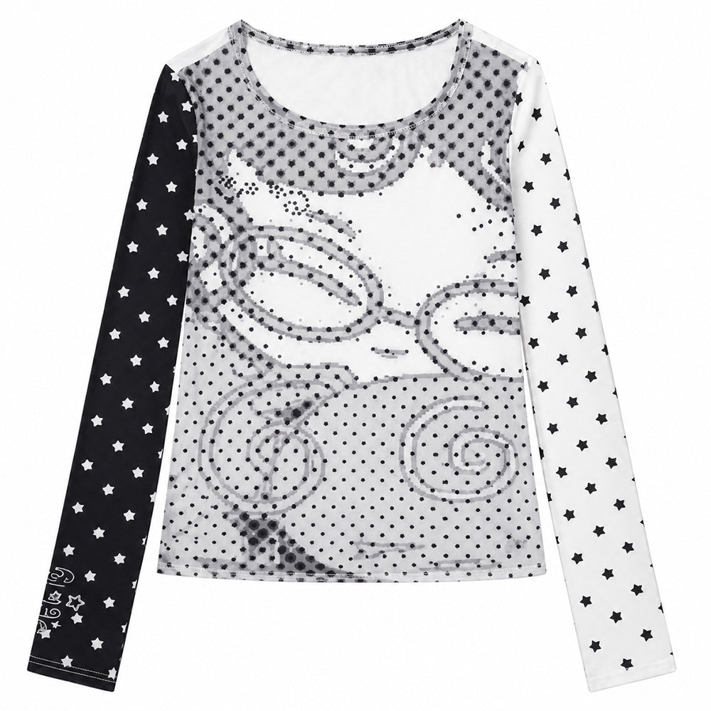 star girl mismatched sleeve top boogzel clothing 