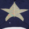 Star Zip Up Knit Hoodie in Navy Blue - Boogzel Clothing