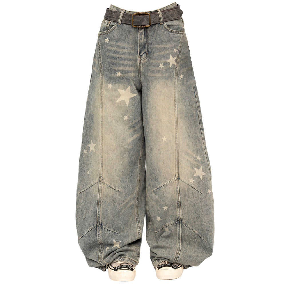 star pattern baggy jeans boogzel clothing