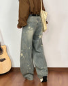 star pattern baggy jeans boogzel clothing