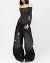 star pattern baggy jeans boogzel clothing