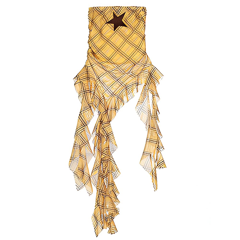 star plaid bandeau top boogzel clothing
