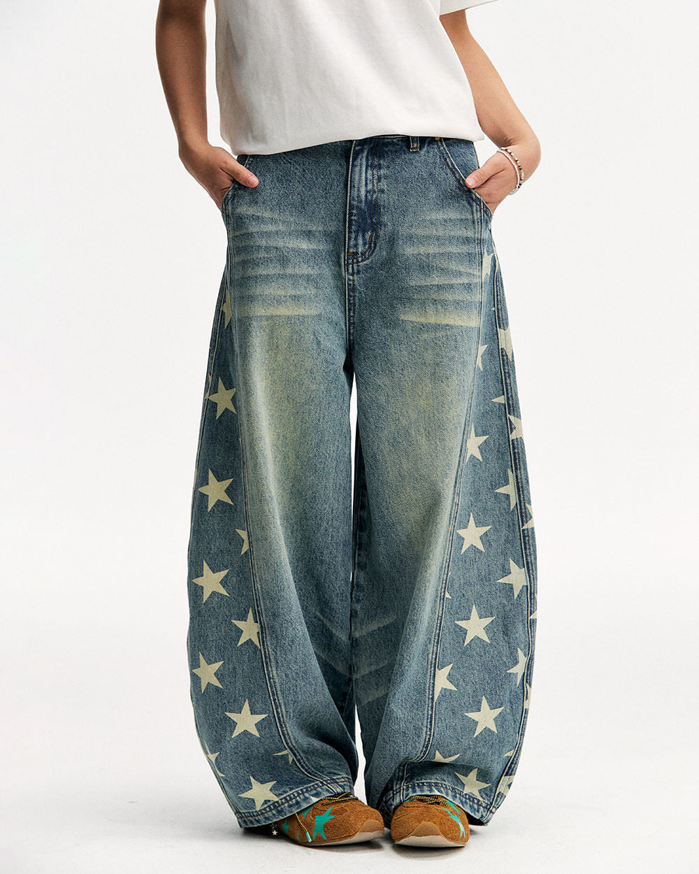 star print barrel jeans boogzel clothing