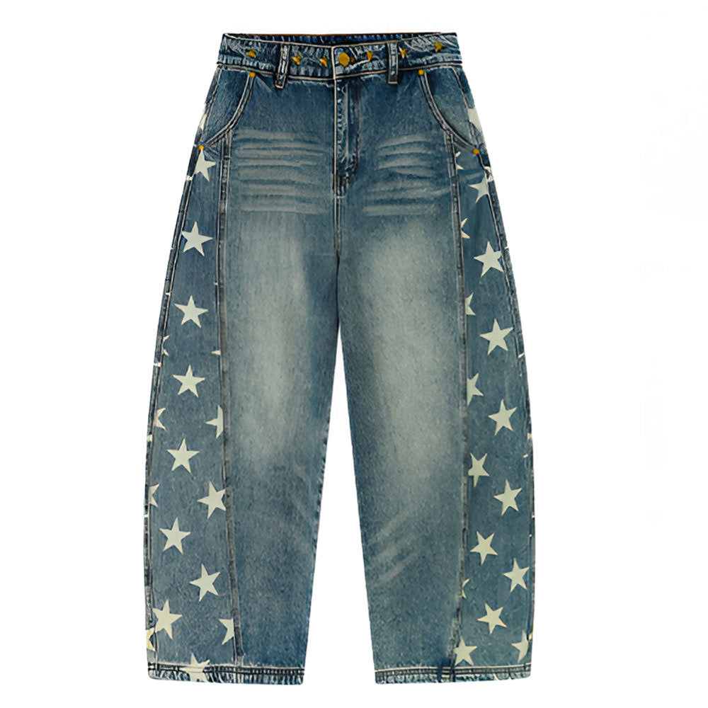 star print barrel jeans boogzel clothing