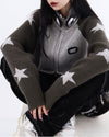 Star Girl Aesthetic Zip Up Sweater, star zip up sweater boogzel clothing