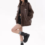 star bomber leather jacket boogzel clothing