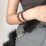 Grunge Aesthetic Leather Star Bracelet aesthetic