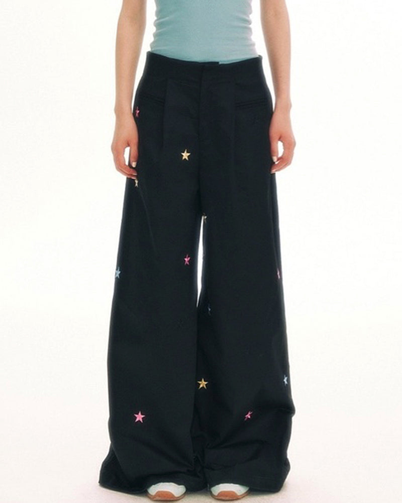 star embroidery baggy pants boogzel clothing