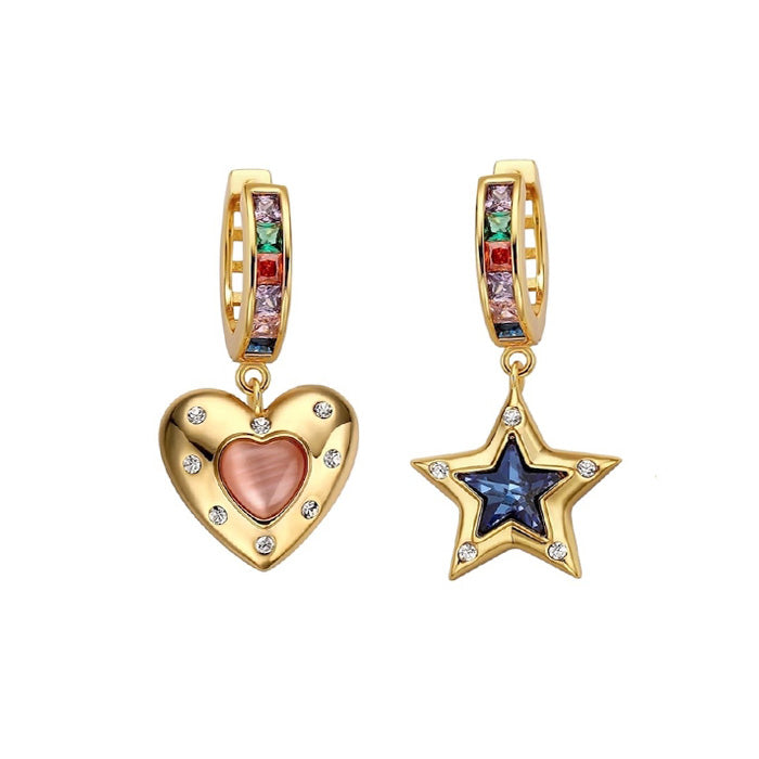 star heart rhinestone earrings boogzel clothing