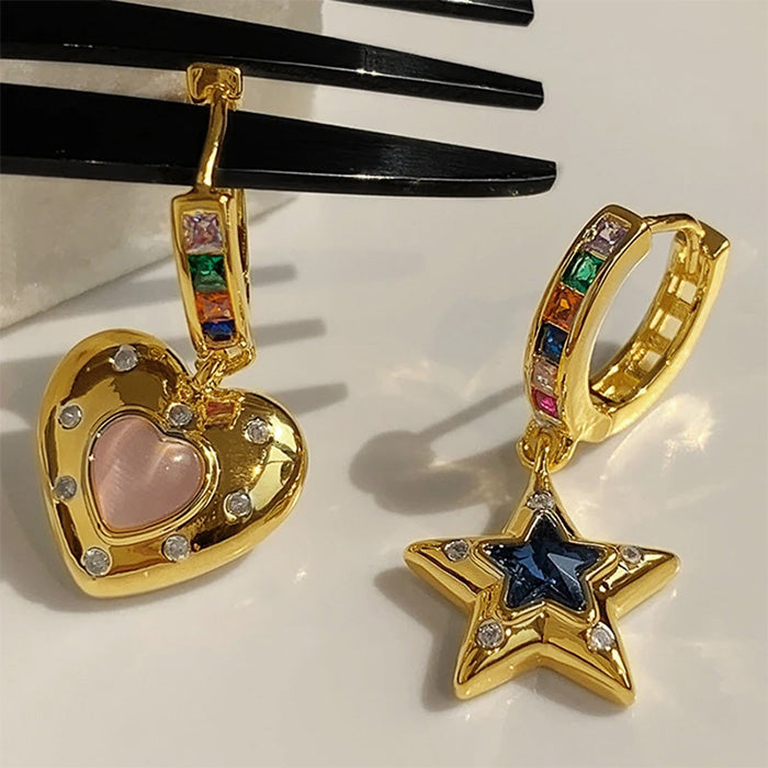 star heart pendant earrings boogzel clothing