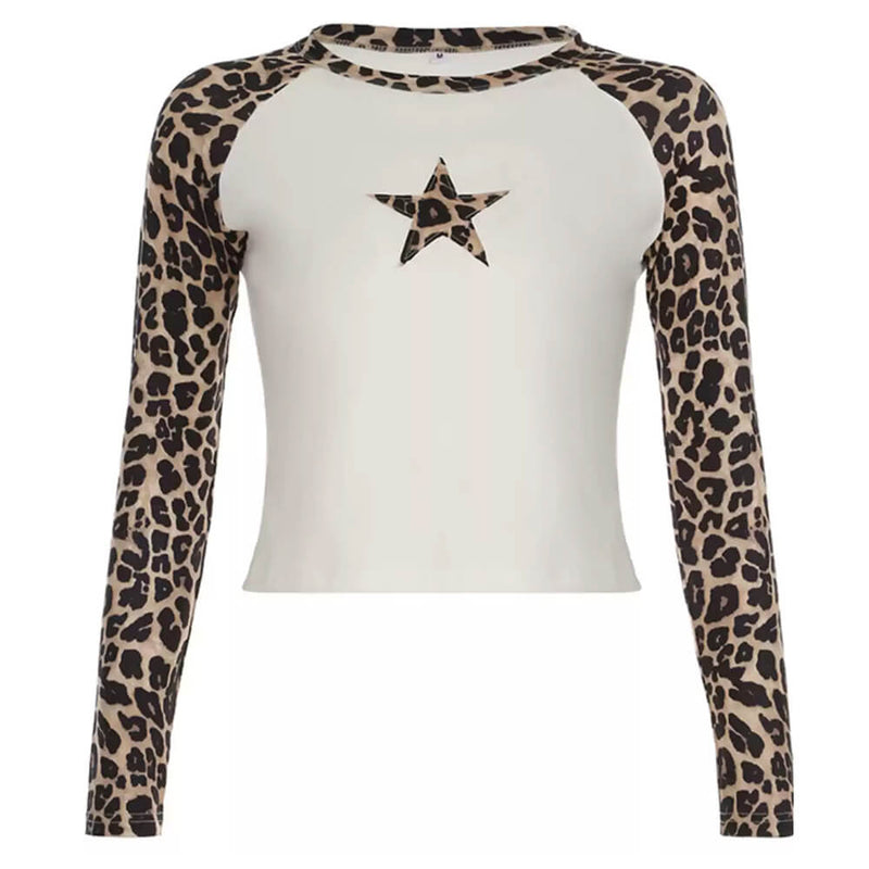 star leopard long sleeve top boogzel clothing