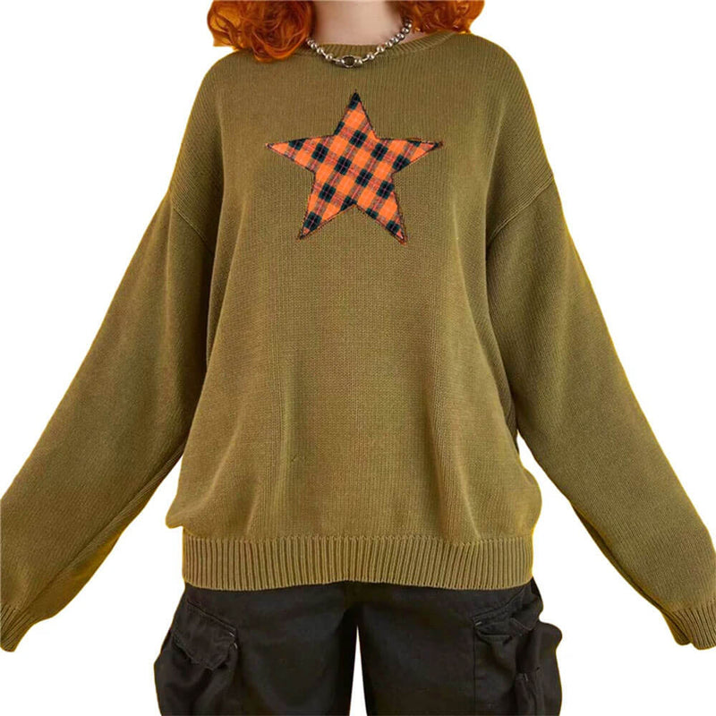 star patch aesthetic knit sweater boogzel clothing