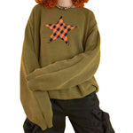 star patch aesthetic knit sweater boogzel clothing