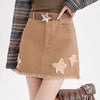 star patch denim mini skirt boogzel clothing