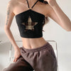 star patch halter crop top boogzel clothing