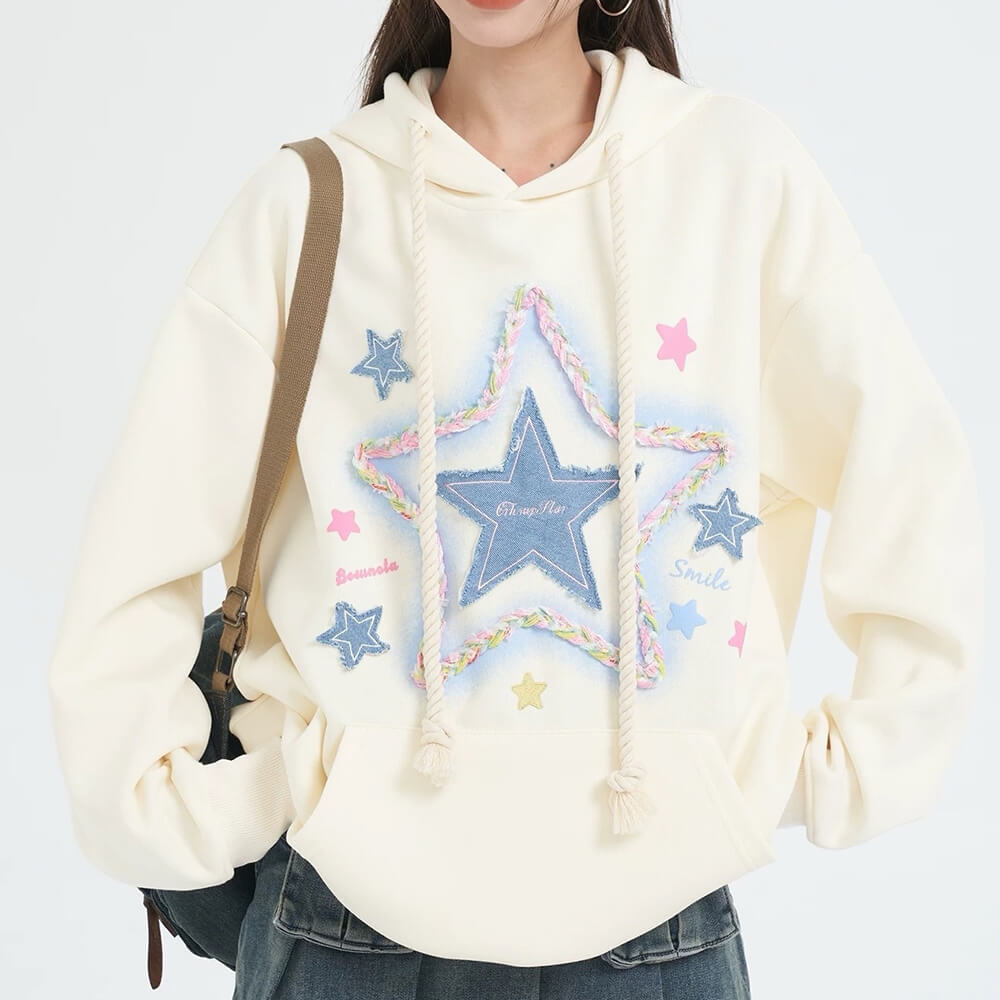 star patch hoodie boogzel clothing