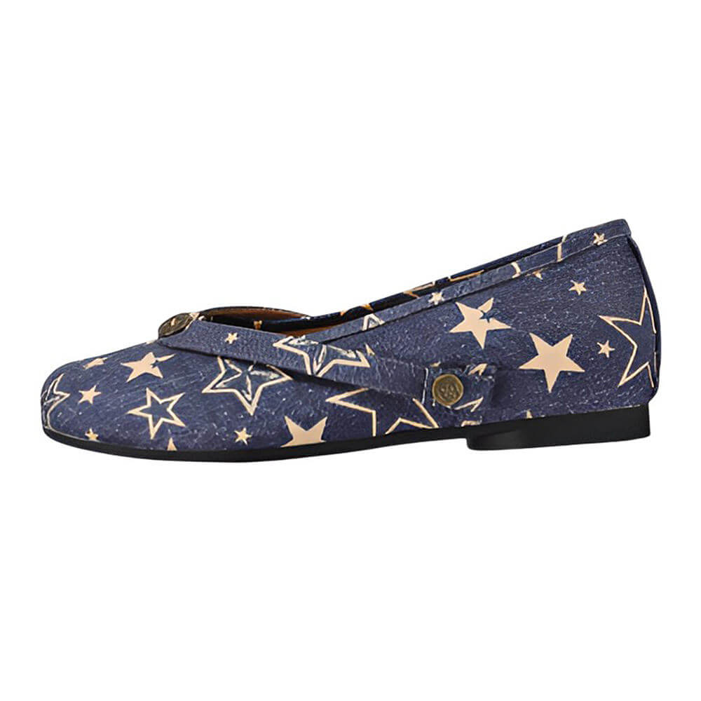 star print denim tabi ballet flats boogzel clothing