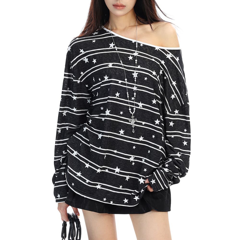 star print long sleeve t-shirt boogzel clothing