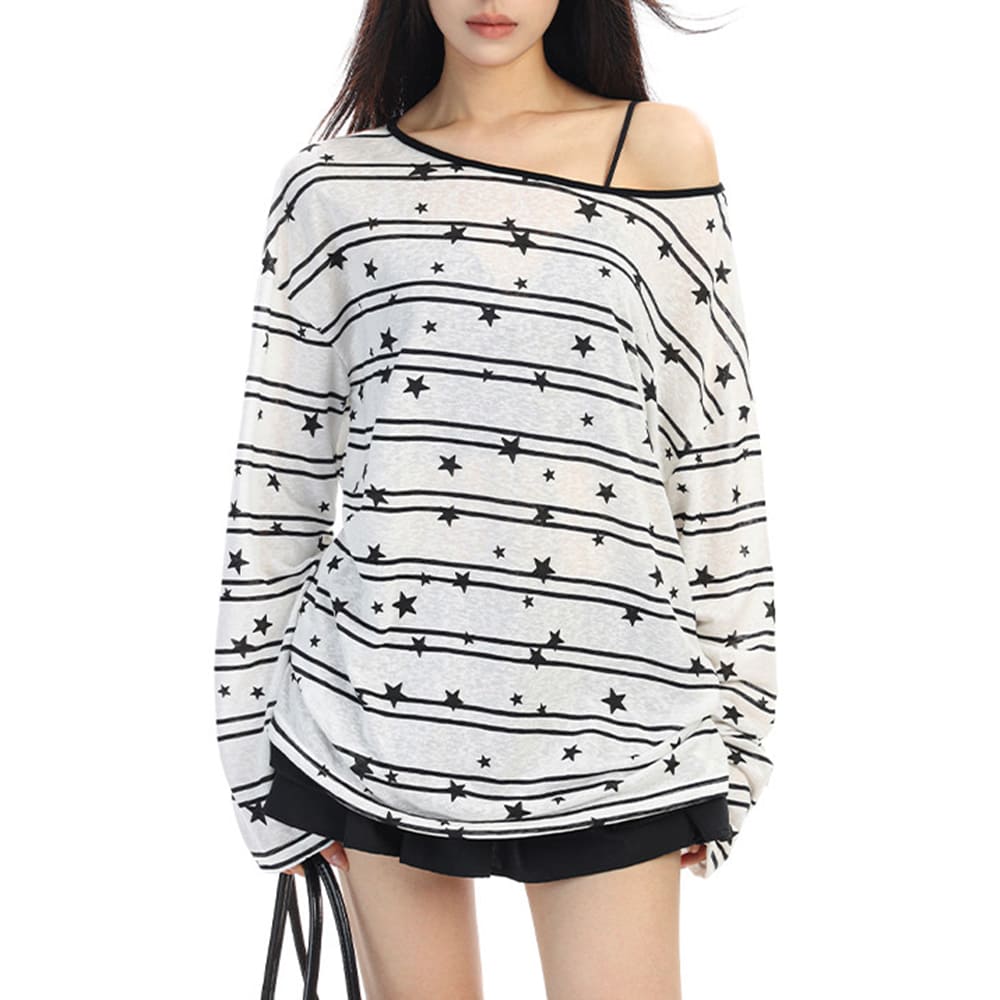 star print long sleeve t-shirt boogzel clothing