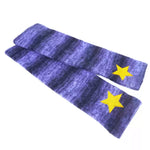 star purple striped arm warmers boogzel clothing