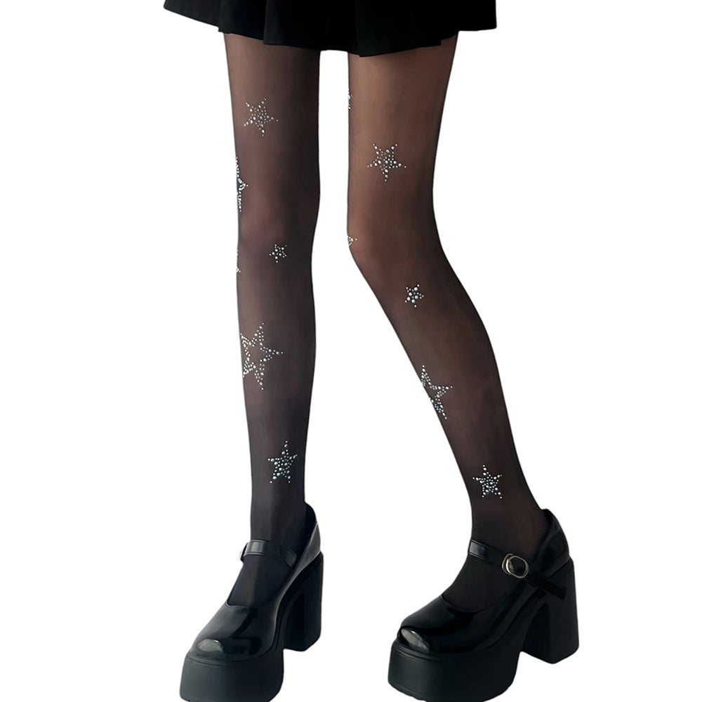 star rhinestone tights boogzel clothing