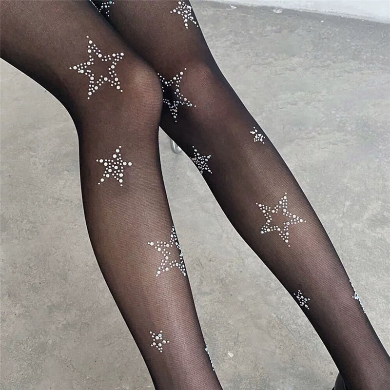 star rhinestone tights boogzel clothing