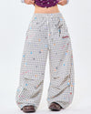 starry grid aesthetic wide leg pants boogzel clothing