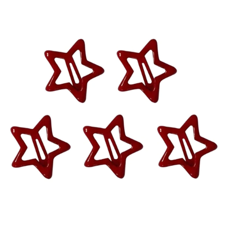 star shape red hair clips boogzel clothing