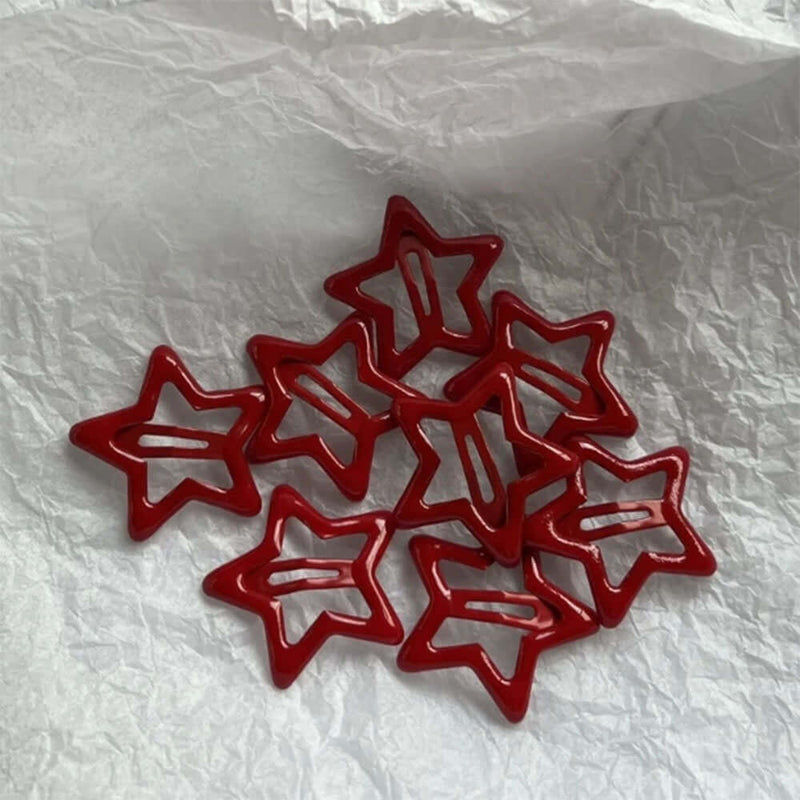 star shape red hair clips boogzel clothing