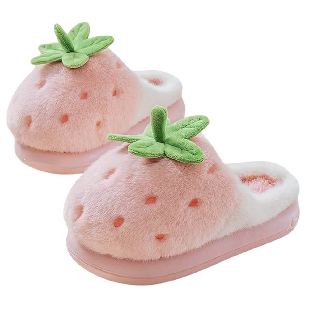 strawberry fluffy slippers boogzel clothing