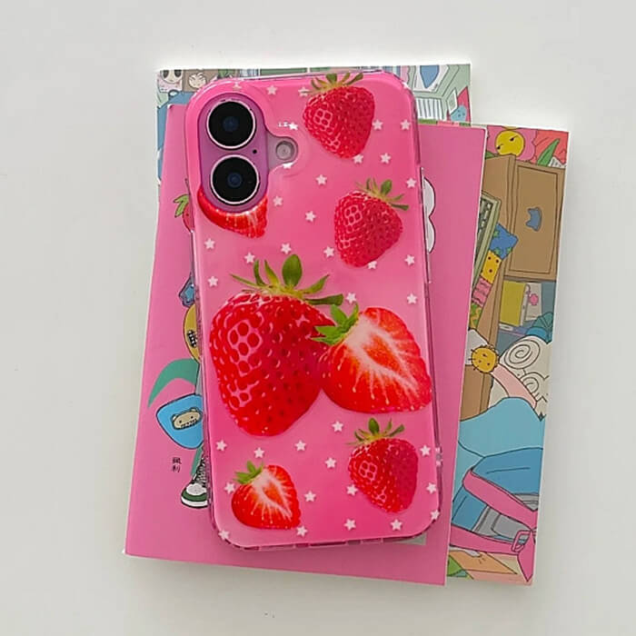 strawberry print y2k iphone case boogzel clothing