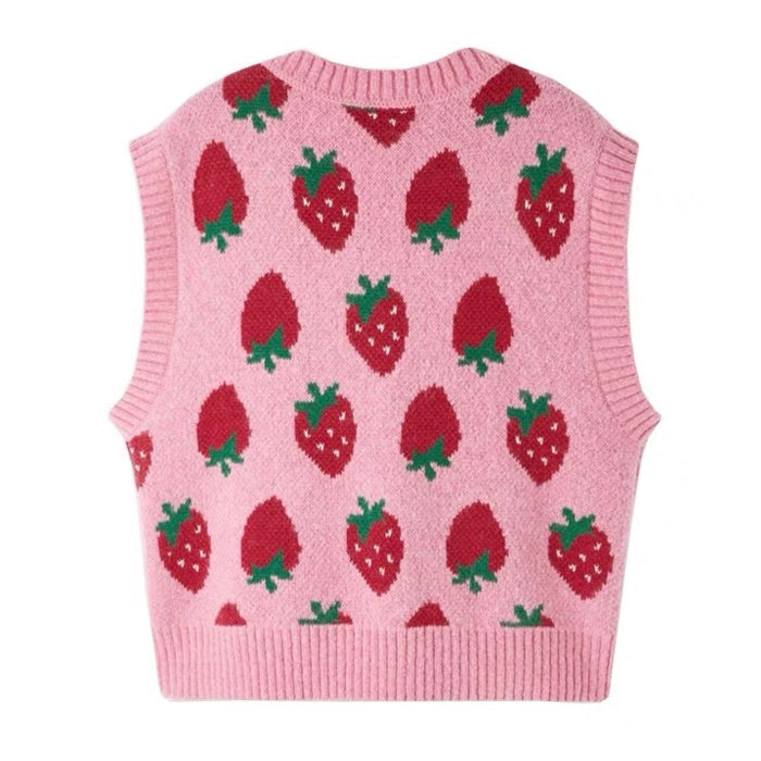 strawberry knit vest boogzel clothing