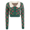 strawberry print knit top boogzel clothing