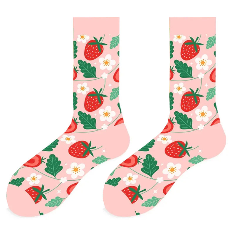 strawberry print socks boogzel clothing