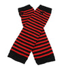 red and black striped arm warmers boogzel clothing