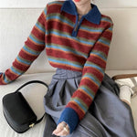 striped cropped knit sweater boogzel clothing