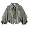 striped cropped shirt with tie boogzel clothing