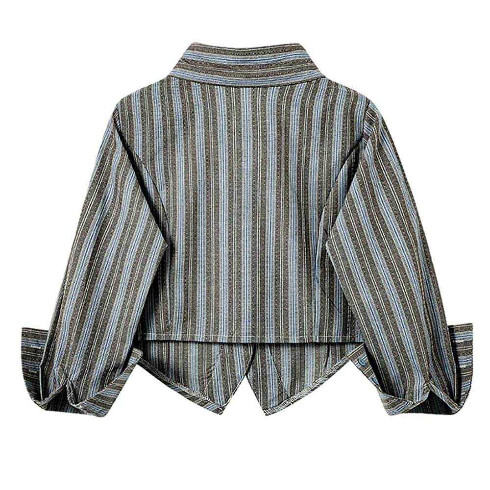 striped cropped shirt with tie boogzel clothing