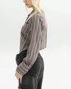 striped cropped shirt with tie boogzel clothing