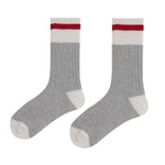 striped ribbed grey socks boogzel clothing