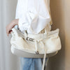 structured belted leather tote bag boogzel clothing