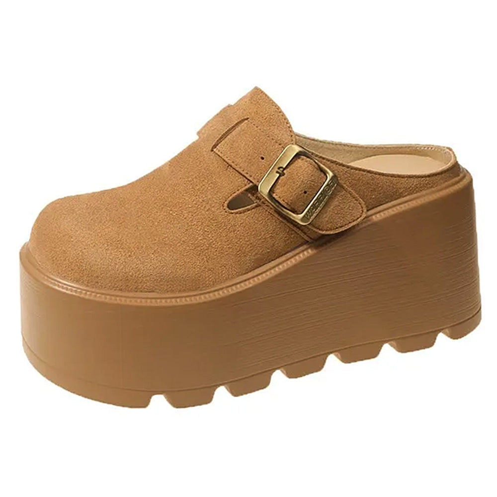 suede slip on platform mules boogzel clothing