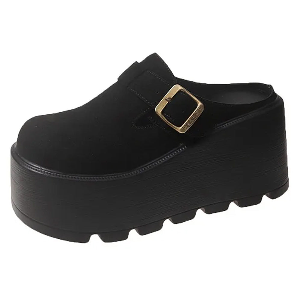 suede slip on platform mules boogzel clothing