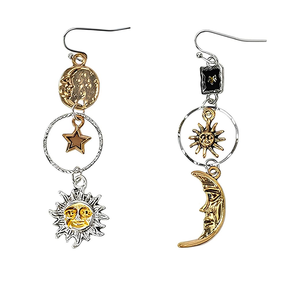sun and moon aesthetic earrings boogzel clothing