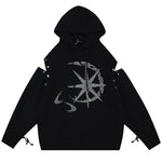 sun moon rhinestone hoodie boogzel clothing