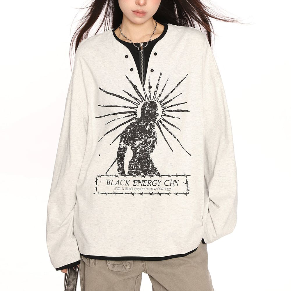 sunburst print top boogzel clothing