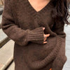 brown sweater and skirt knit set boogzel clothing